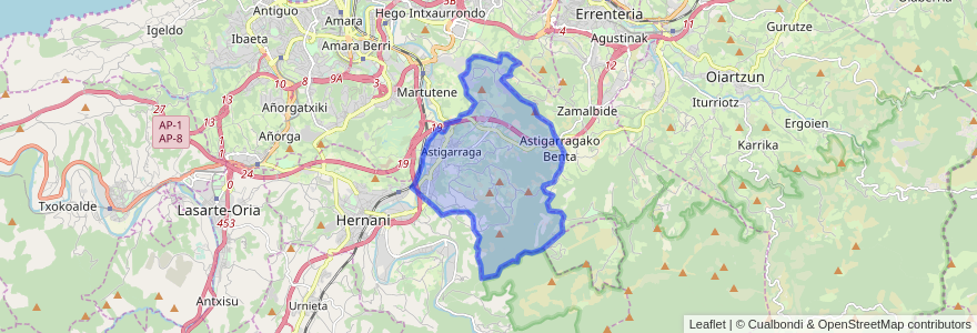 Mapa de ubicacion de Astigarraga.