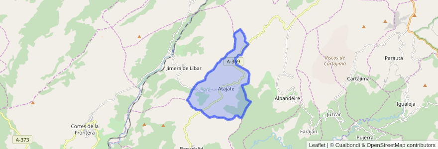 Mapa de ubicacion de Atajate.