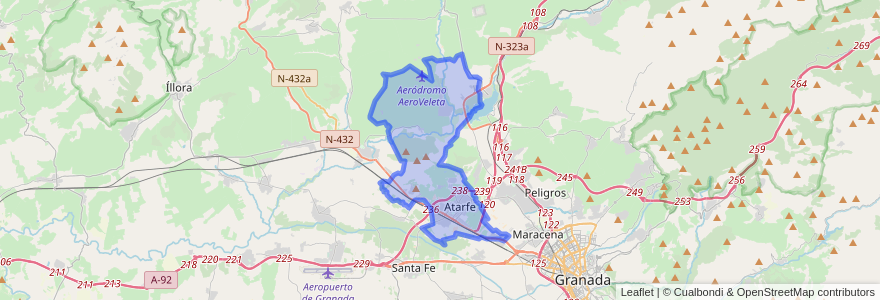 Mapa de ubicacion de Atarfe.