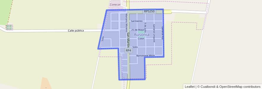 Mapa de ubicacion de Ausonia.