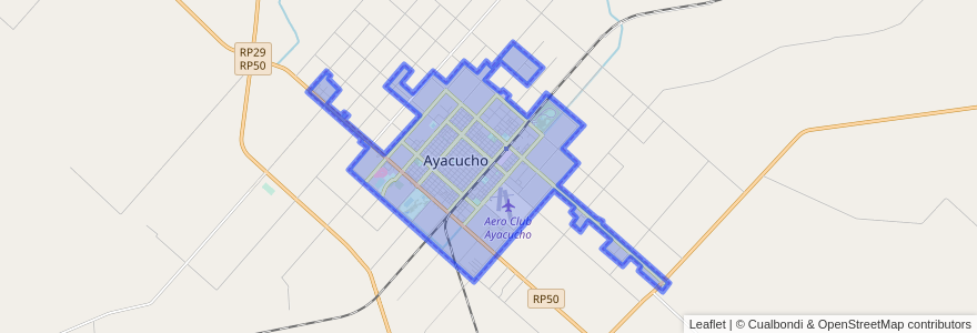 Mapa de ubicacion de Ayacucho.