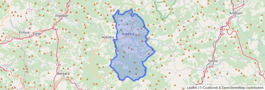 Mapa de ubicacion de Azpeitia.