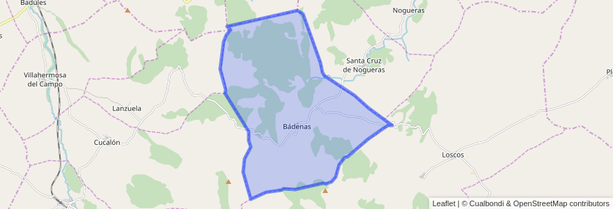 Mapa de ubicacion de Bádenas.