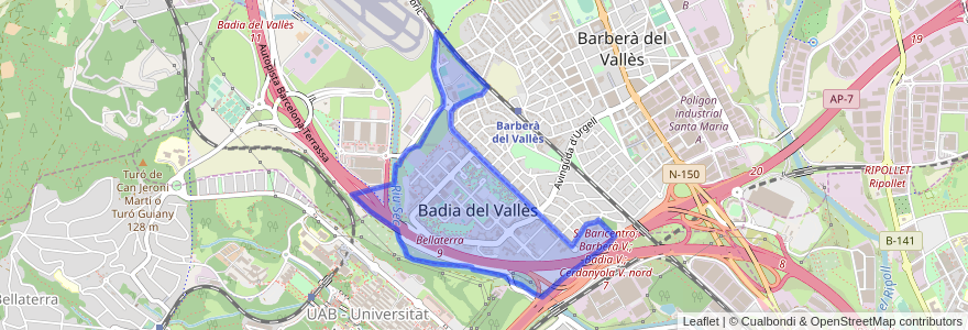 Mapa de ubicacion de Badia del Vallès.