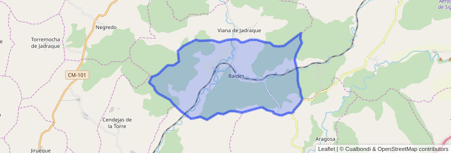 Mapa de ubicacion de Baides.