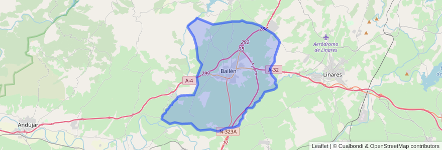 Mapa de ubicacion de Bailén.