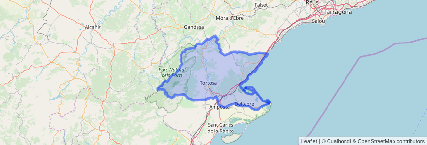 Mapa de ubicacion de Baix Ebre.