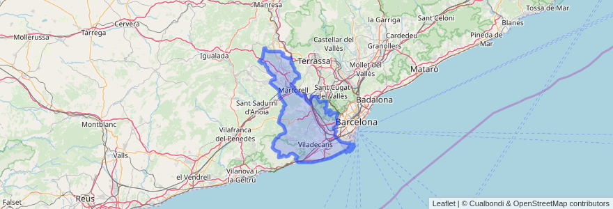 Mapa de ubicacion de Baix Llobregat.