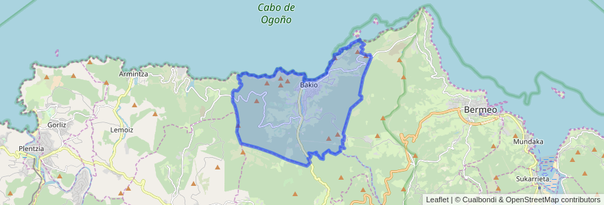 Mapa de ubicacion de Bakio.