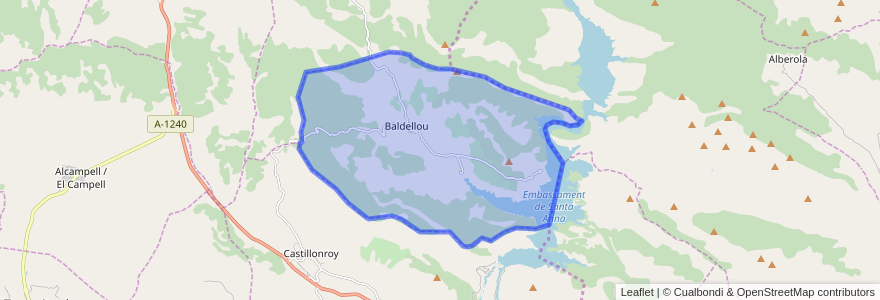 Mapa de ubicacion de Baldellou / Valdellou.