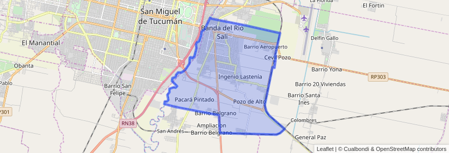 Mapa de ubicacion de Banda del Río Salí.