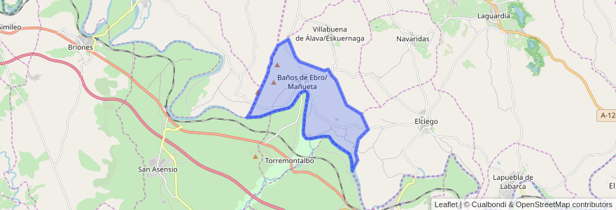 Mapa de ubicacion de Baños de Ebro/Mañueta.