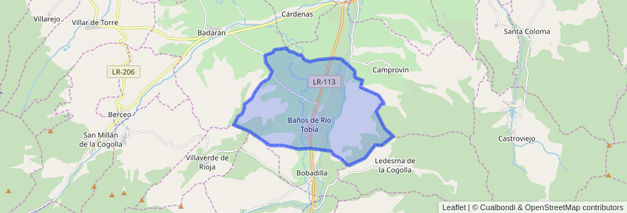 Mapa de ubicacion de Baños de Río Tobía.