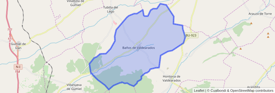 Mapa de ubicacion de Baños de Valdearados.