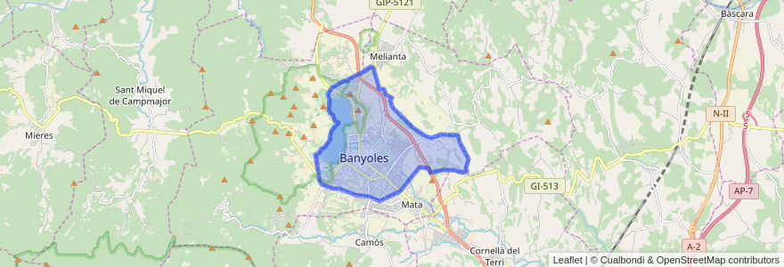 Mapa de ubicacion de Banyoles.