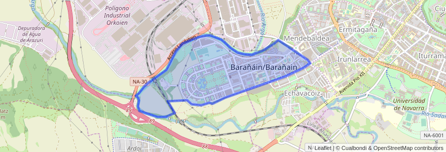 Mapa de ubicacion de Barañáin/Barañain.