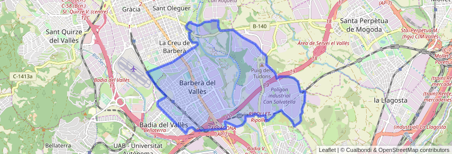 Mapa de ubicacion de Barberà del Vallès.