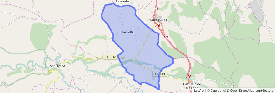 Mapa de ubicacion de Barbolla.