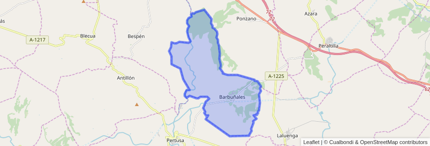 Mapa de ubicacion de Barbuñales.