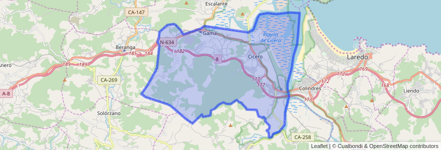 Mapa de ubicacion de Bárcena de Cicero.