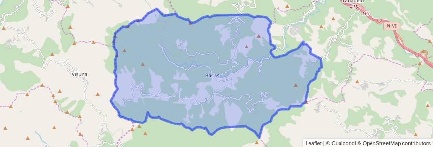 Mapa de ubicacion de Barjas.