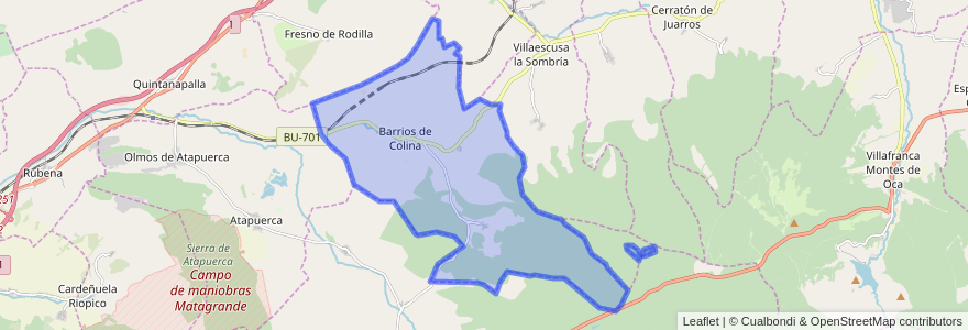 Mapa de ubicacion de Barrios de Colina.