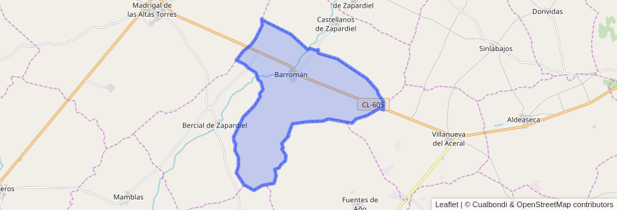 Mapa de ubicacion de Barromán.