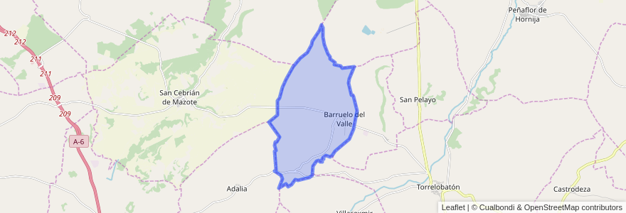 Mapa de ubicacion de Barruelo del Valle.