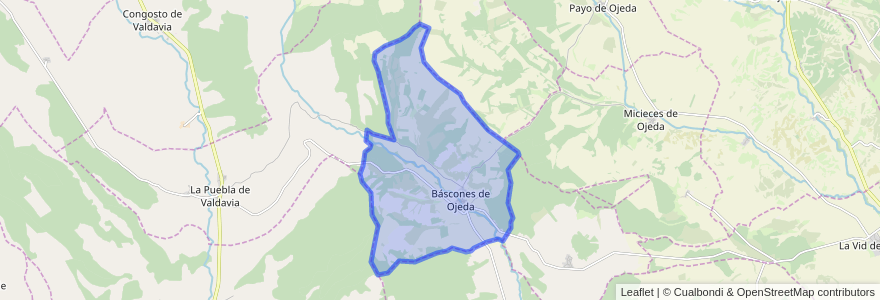 Mapa de ubicacion de Báscones de Ojeda.