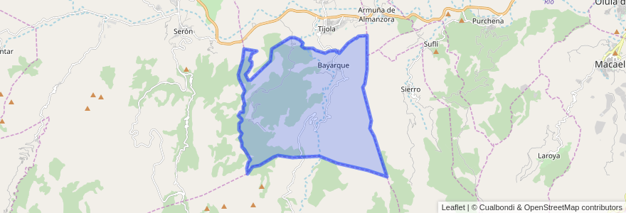 Mapa de ubicacion de Bayarque.