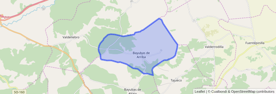 Mapa de ubicacion de Bayubas de Arriba.