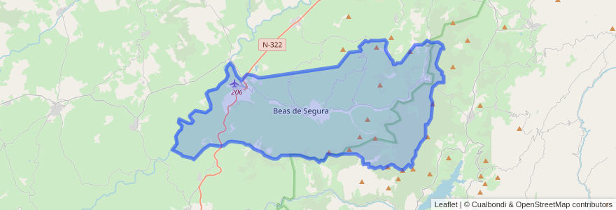 Mapa de ubicacion de Beas de Segura.