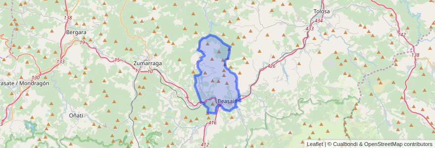 Mapa de ubicacion de Beasain.