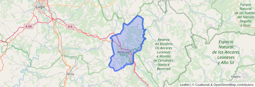 Mapa de ubicacion de Becerreá.