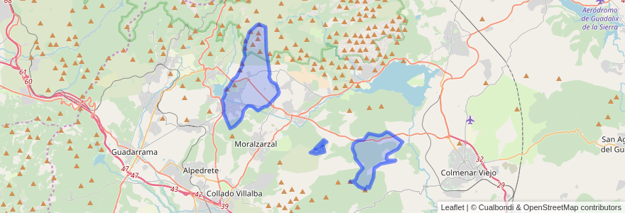 Mapa de ubicacion de Becerril de la Sierra.