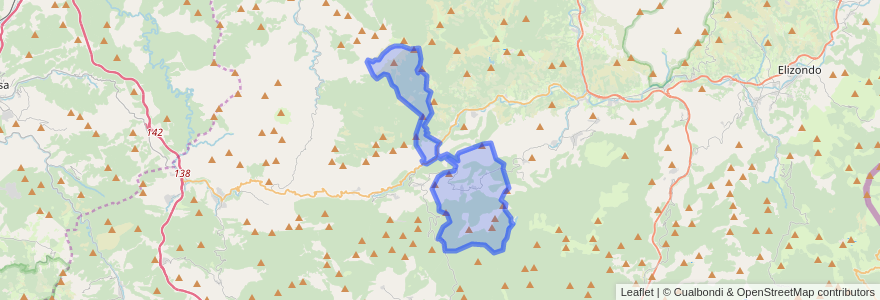 Mapa de ubicacion de Beinza-Labayen.