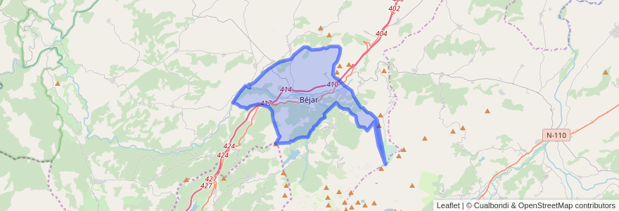 Mapa de ubicacion de Béjar.