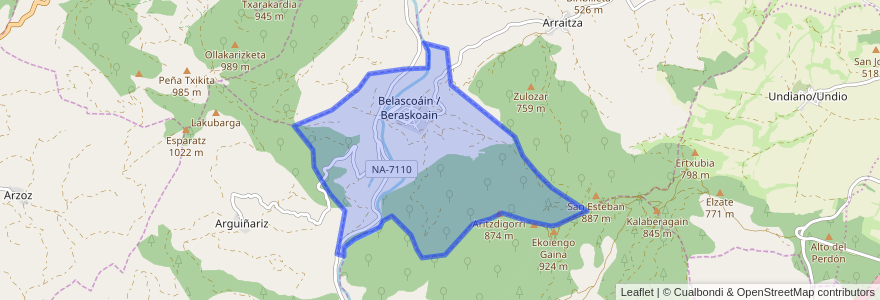 Mapa de ubicacion de Belascoáin.