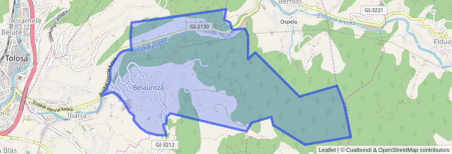 Mapa de ubicacion de Belauntza.