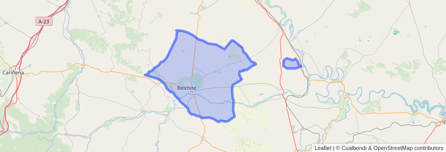 Mapa de ubicacion de Belchite.