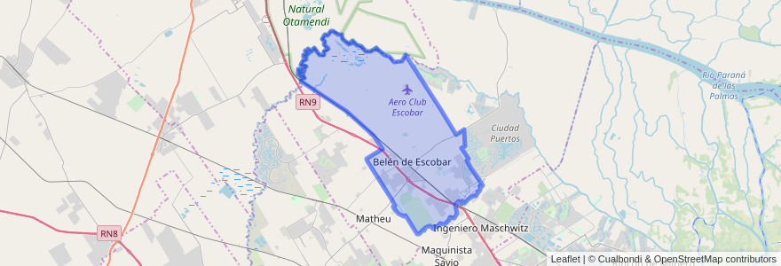 Mapa de ubicacion de Belén de Escobar.