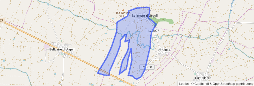 Mapa de ubicacion de Bellmunt d'Urgell.