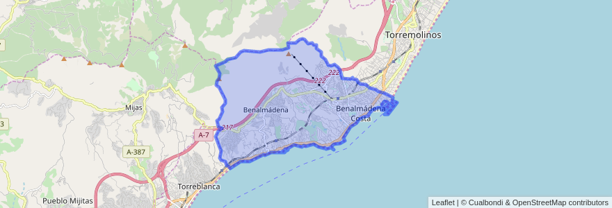 Mapa de ubicacion de Benalmádena.