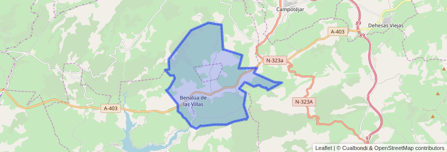 Mapa de ubicacion de Benalúa de las Villas.