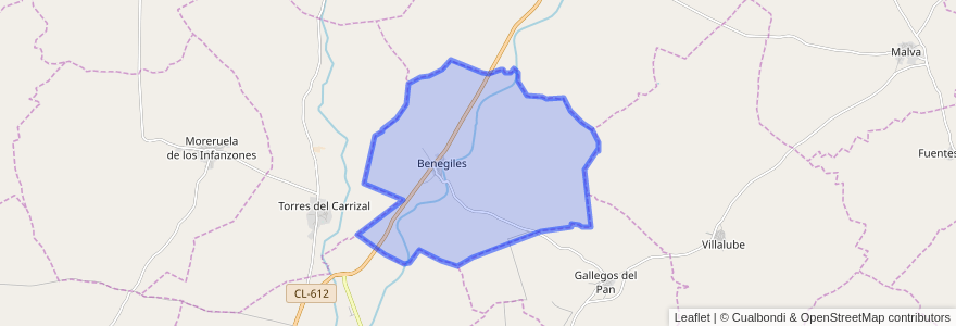 Mapa de ubicacion de Benegiles.