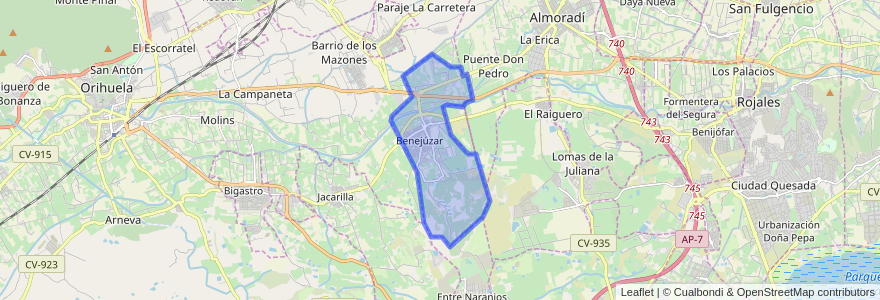 Mapa de ubicacion de Benejúzar.