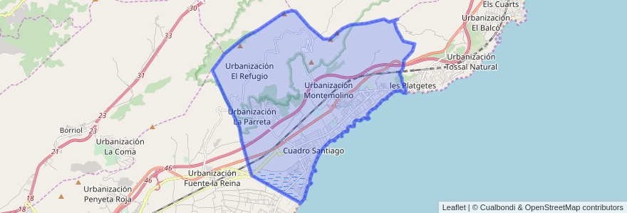 Mapa de ubicacion de Benicàssim / Benicasim.