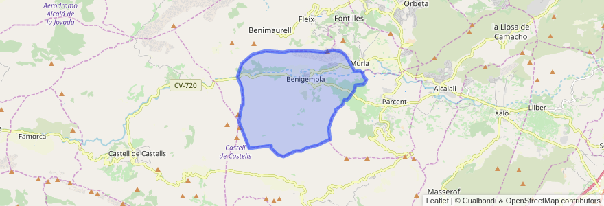 Mapa de ubicacion de Benigembla.