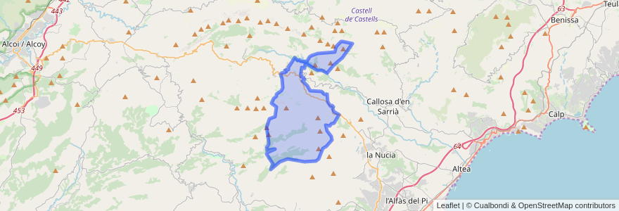 Mapa de ubicacion de Benimantell.