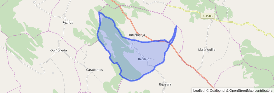 Mapa de ubicacion de Berdejo.